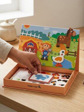 NEW Montessori Magnetic Farm Puzzle Learning Game Educational Travel Toy Kids
